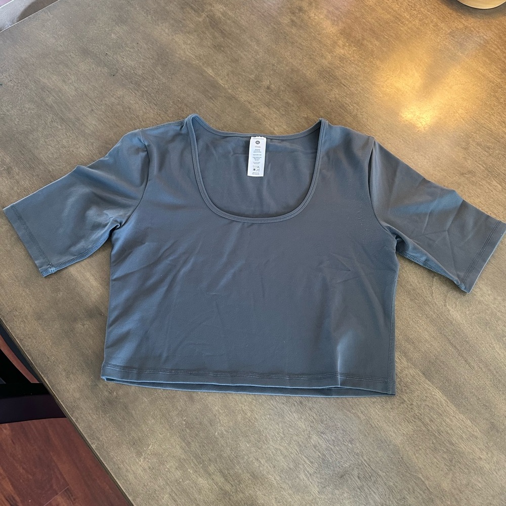 Paragon stretch dark teal cropped top size XL